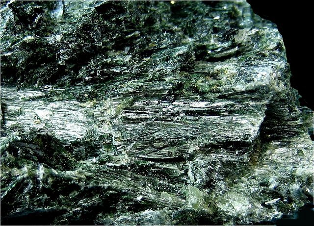 Actinolite Dark Green Cleavage Surfaces