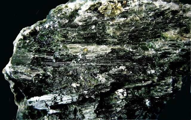 Actinolite Dark Green Cleavage Surfaces