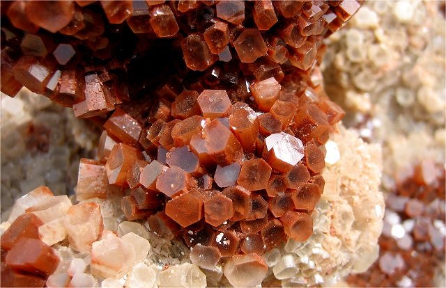 Aragonite - White Hexagonal Crystals - Morocco