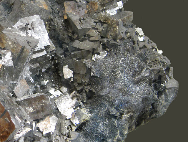 Arsenopyrite - Silvery White Crystals with Fuzzy Jamesonite
