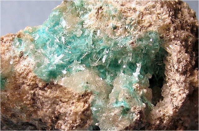 aurichalcite-delicate greenish blue crystal masses-Bisbee