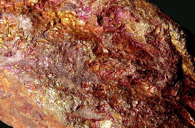 bornite-massive-multicolored metallic surface