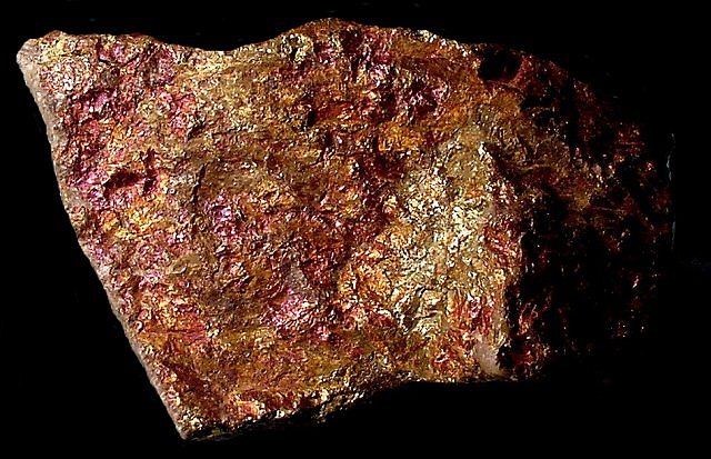 bornite-massive-multicolored metallic surface