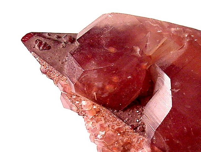 Calcite - Dogtooth Crystal Covered By Red Overgrowth - Mexico