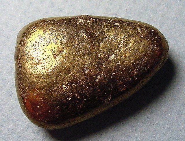 chalcopyrite-yellow metallic rounded nugget