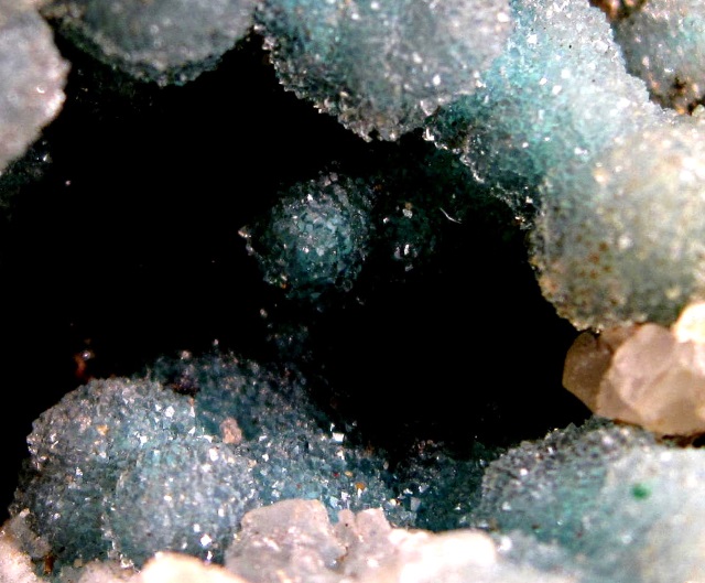 chrysocolla-blue with drusy quartz
