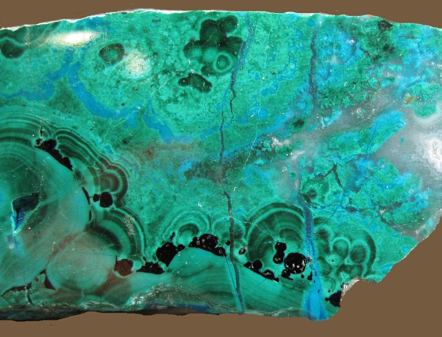 chrysocolla-blue with green malachite