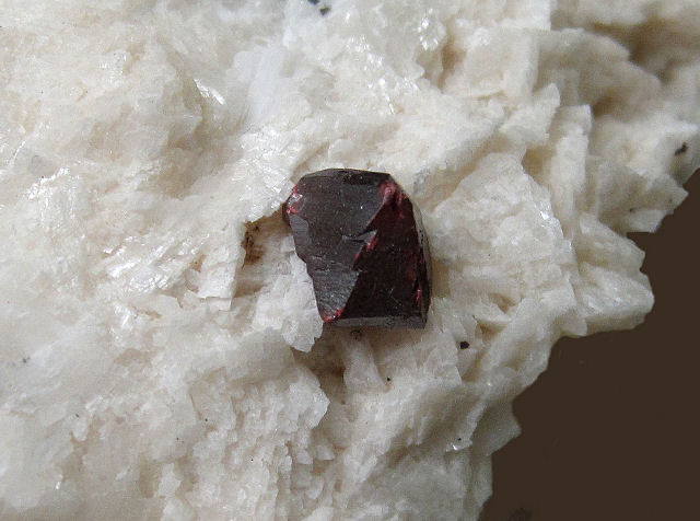 Cinnabar - Dark Red Crystal On White
