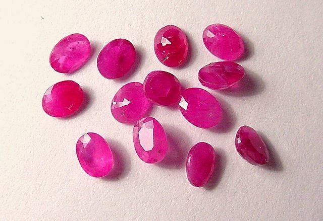 corundum-rubies-dark pink faceted gems