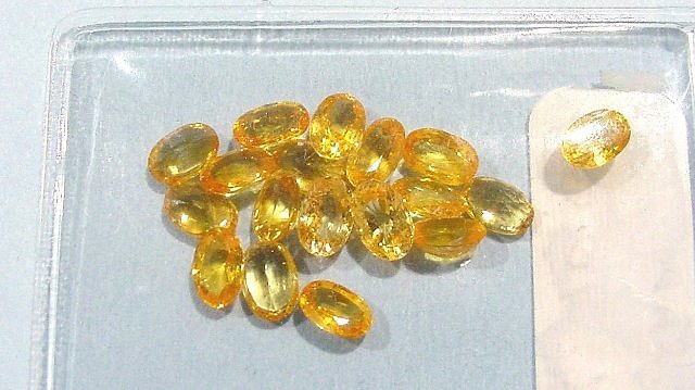 corundum-sapphire-yellow faceted gems-Burma