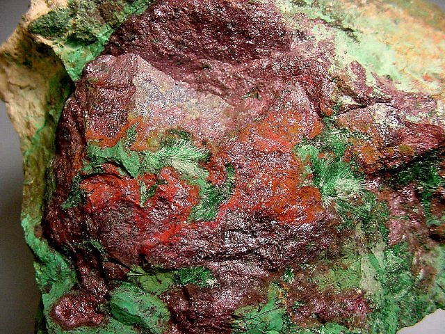 cuprite-massive with green malachite-Bisbee