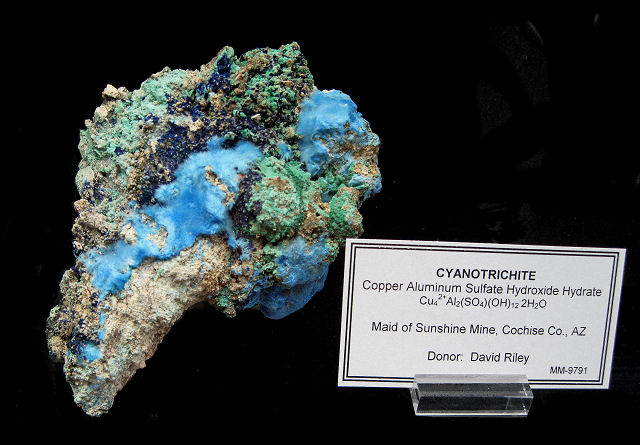 cyanotrichite-bright light blue-fuzzy crystals