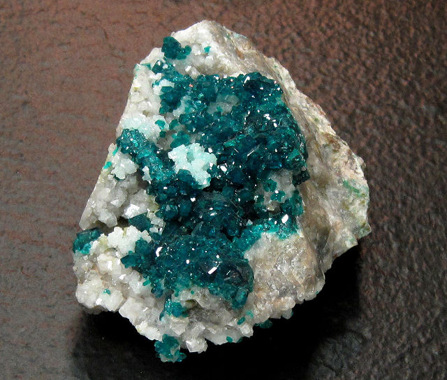 dioptase-greenish blue crystal cluster