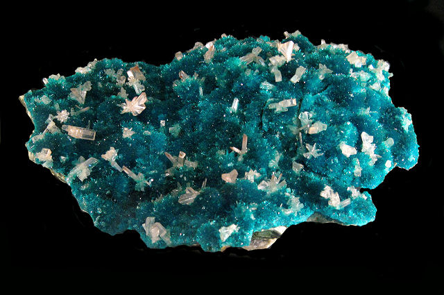 dioptase-greenish blue crystals with white cerussite