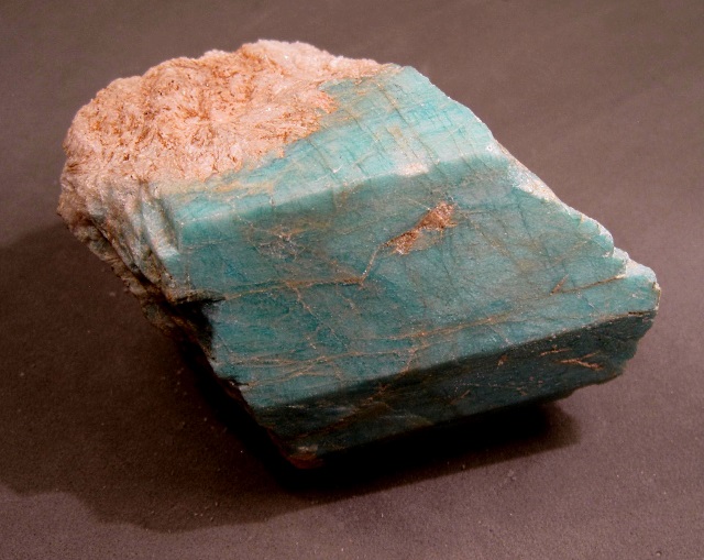 feldspar-microcline-amazonite-light bluish-green crystal
