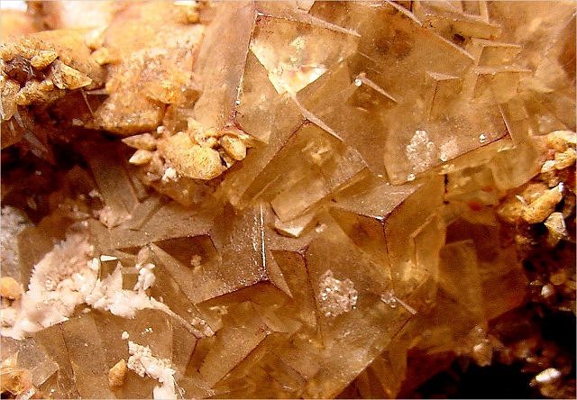 fluorite-cubic crystals-light brown