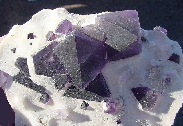 fluorite-octahedron crystals-purple