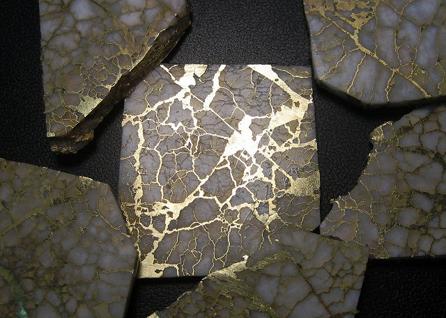 gold-in white quartz-manmade