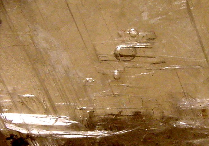 gypsum-selenite-water with air bubble inclusion within crystal