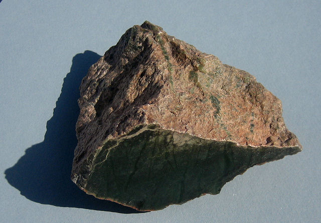 jade-dark green with weathered surface-Wyoming