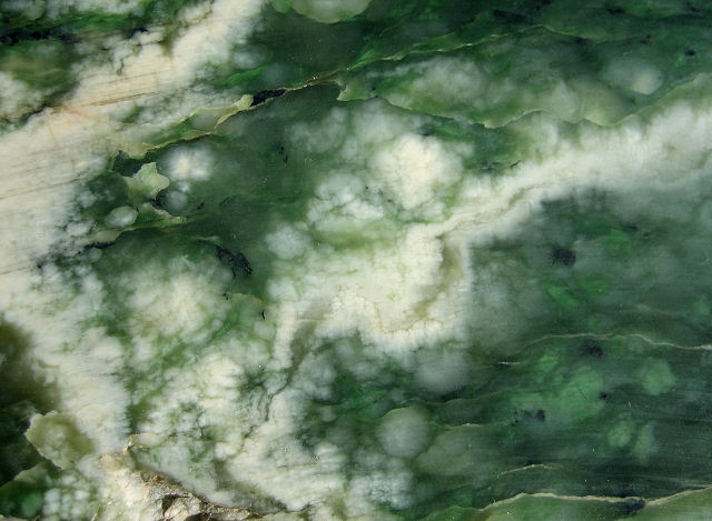Jade-White And Green-Cut Slab-California