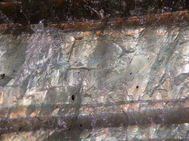 labradorite plagioclase twinning close view