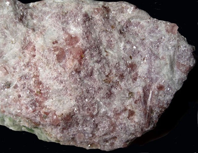 lepidolite light pink massive with dark pink tourmaline Pala California