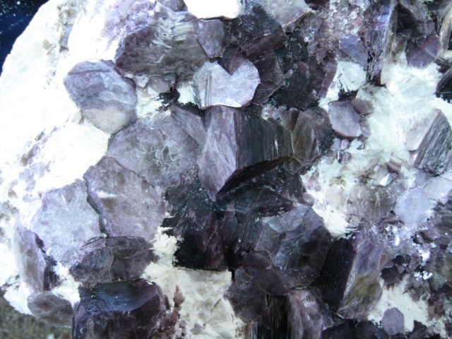 lepidolite light purple crystals close view