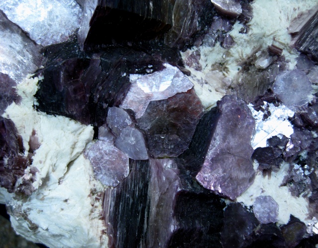 lepidolite light purple crystals close view