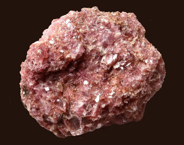 lepidolite mass of pink small shiny crystals Pala California