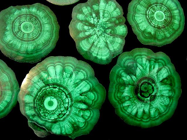 malachite-green-sliced sections of stalactites-Africa-1