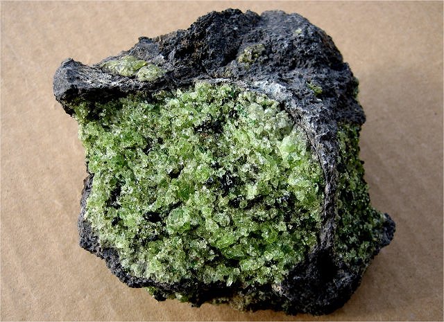 olivine-green crystals in basalt-Arizona