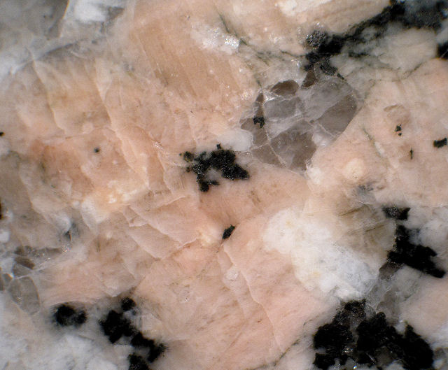 orthoclase-pink patch in granite-microscopic view