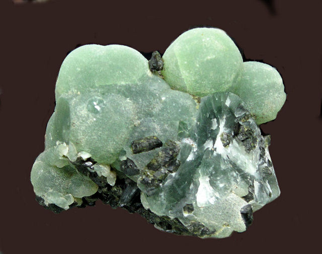 prehnite-light green-botryoidal