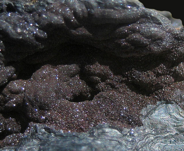 pyargyrite-black drusy crystals
