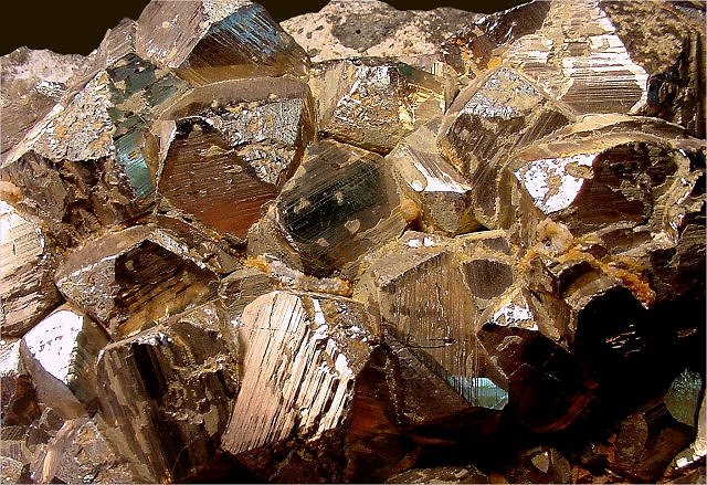 pyrite cluster of complex crystals