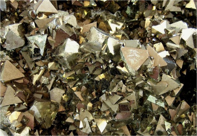 pyrite cluster of octahedron crystals Peru