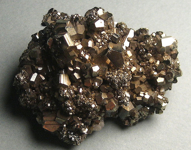 pyrite cluster of pyritohedron crystals