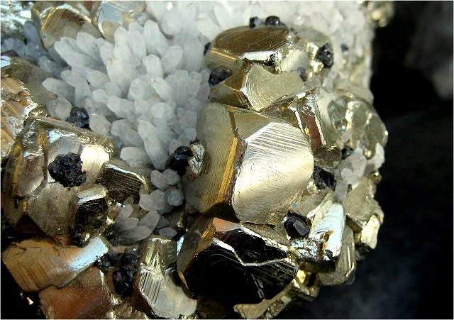 pyrite cubic crystals modified by octahedron faces Peru