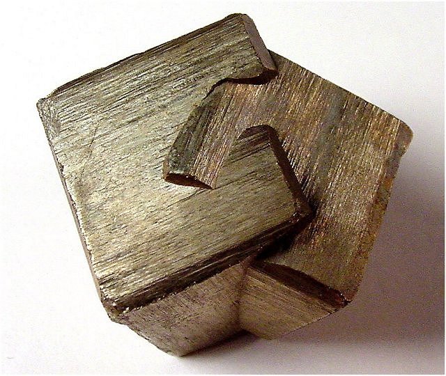 pyrite-cubic crystals with striated faces