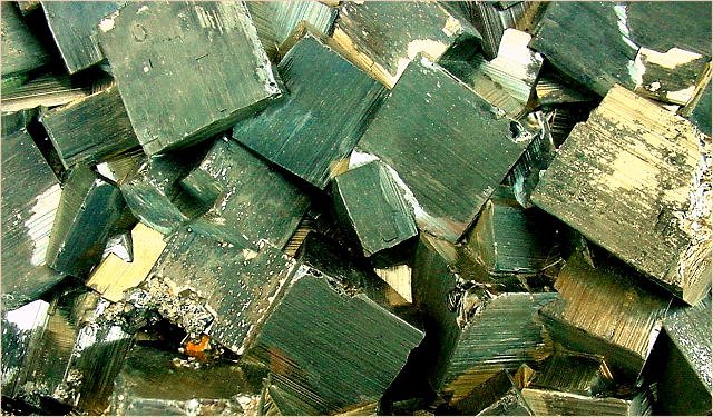 pyrite cubic crystals with striated faces Peru