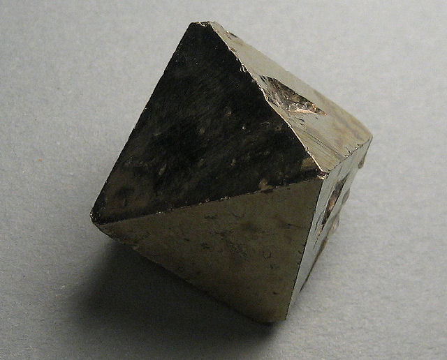 pyrite octahedron crystal