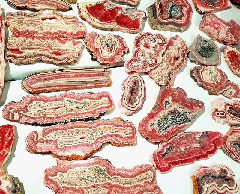Rhodochrosite Polished Cave Formation Slabs Argentina