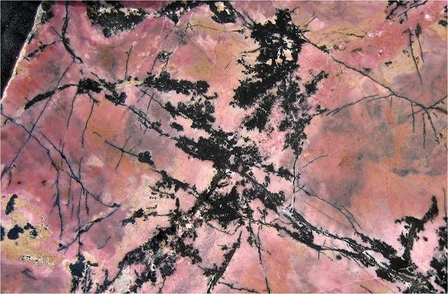 Rhodonite - Pink And Black Pattern - Cut Slab - Australia