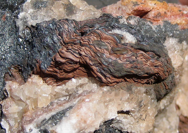 silver-wire silver in calcite-Tombstone Arizona