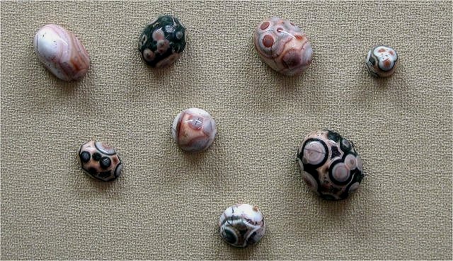 Thomsonite Cabochons Showing Circular Patterns