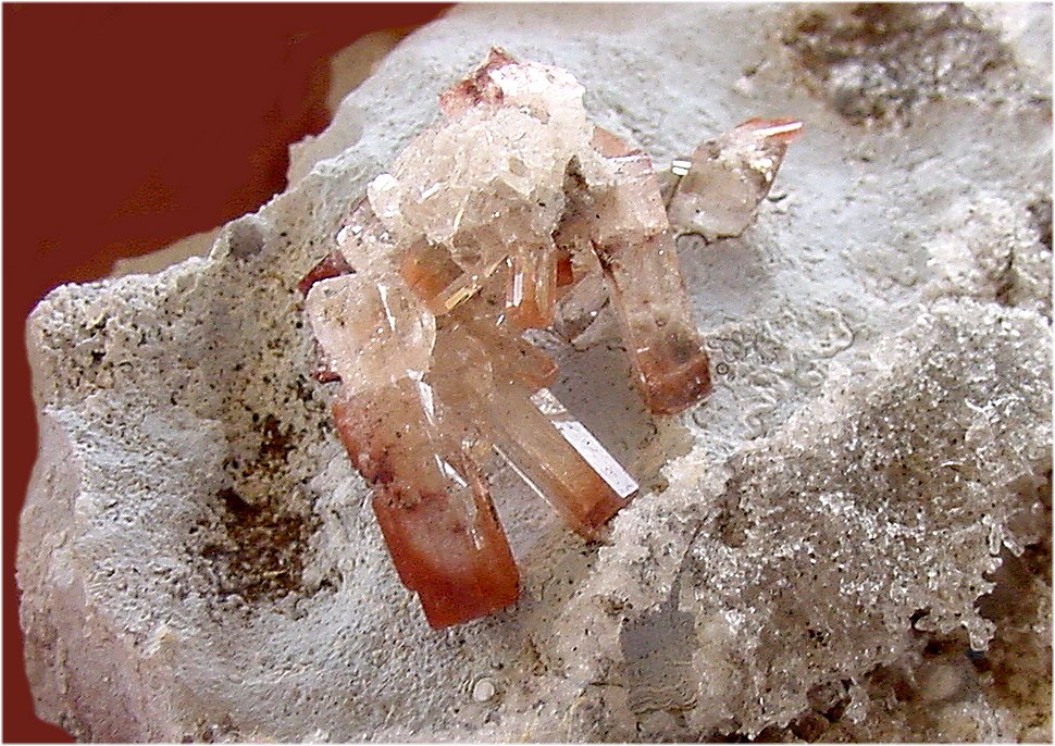 Topaz Pink Crystals In Matrix Nevada