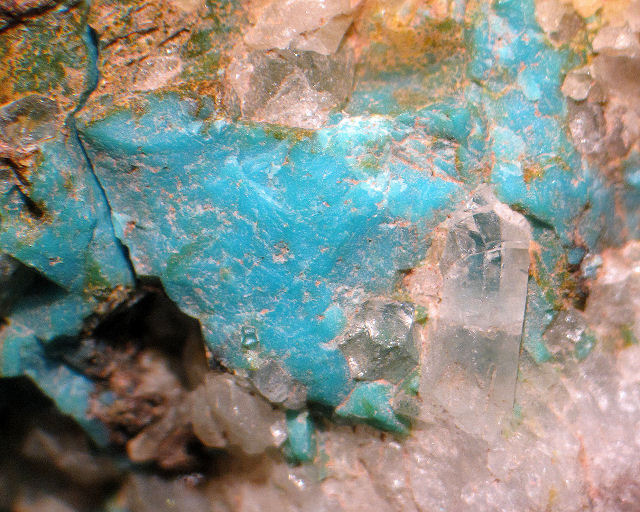 turquoise-light blue patch in matrix