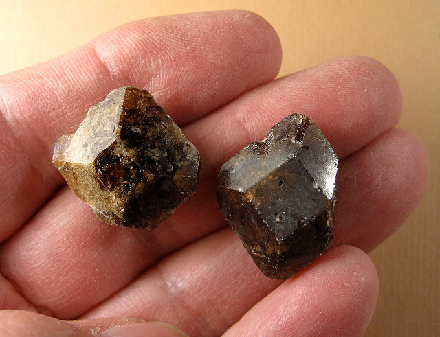 vesuvianite two brown crystals