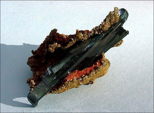 vivianite almost black elongated crystal